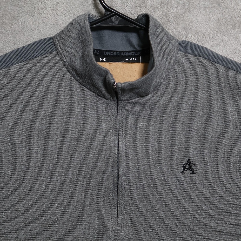 Under Armour Sweater Mens Large Gray 1/4 Zip ColdGear Pullover Arizona Golf ACC